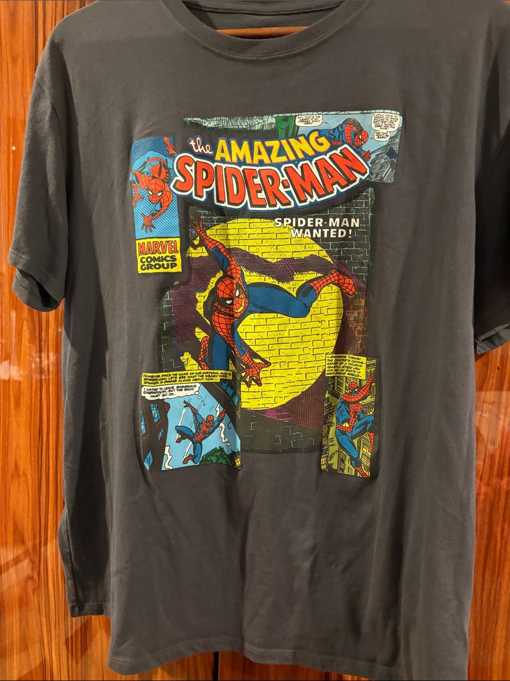 Marvel The Amazing Spider-Man Graphic Tee - Black with Red, Yellow, Blue